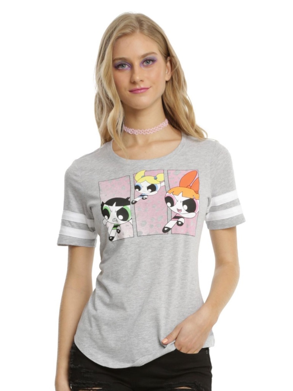 HOT TOPIC The Powerpuff Girls Kicks Girls Football T-Shirt Size Medium